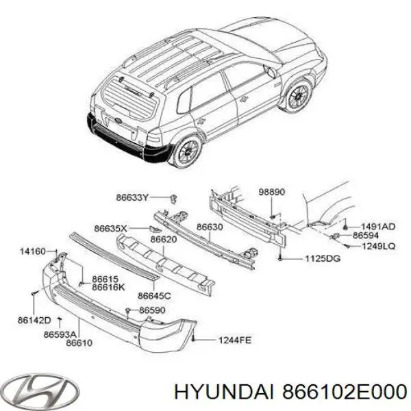 Comprar 866102E000 Hyundai/Kia Parachoques