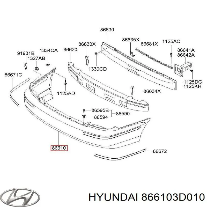 Paragolpes trasero Hyundai Sonata EU4