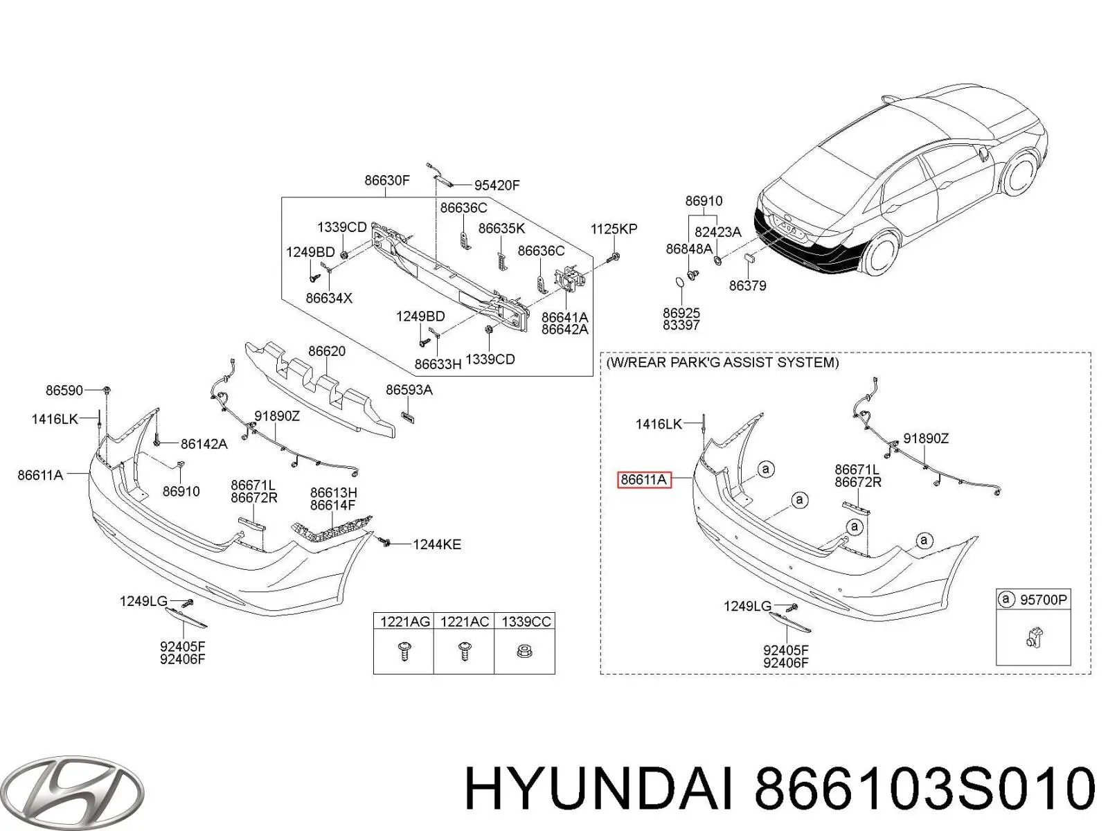 Defensa trasero para Hyundai Sonata VI YF