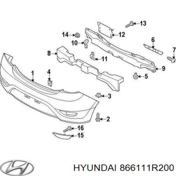 866111R200 Hyundai/Kia parachoques trasero