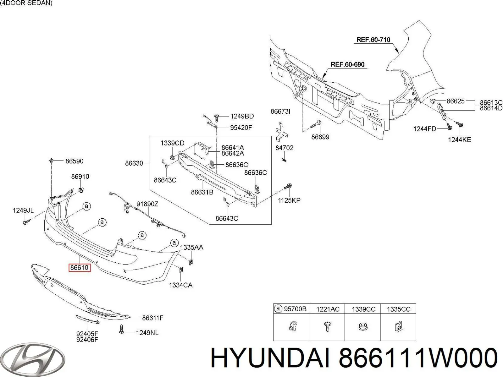 Parachoques trasero para KIA Rio JB