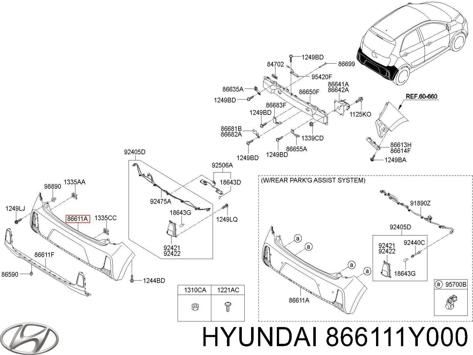 Paragolpes Hyundai/Kia 866111Y000 precio, desde 97,60 EUR