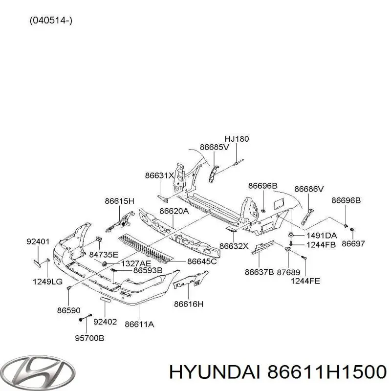 Defensa trasero para Hyundai Terracan  HP