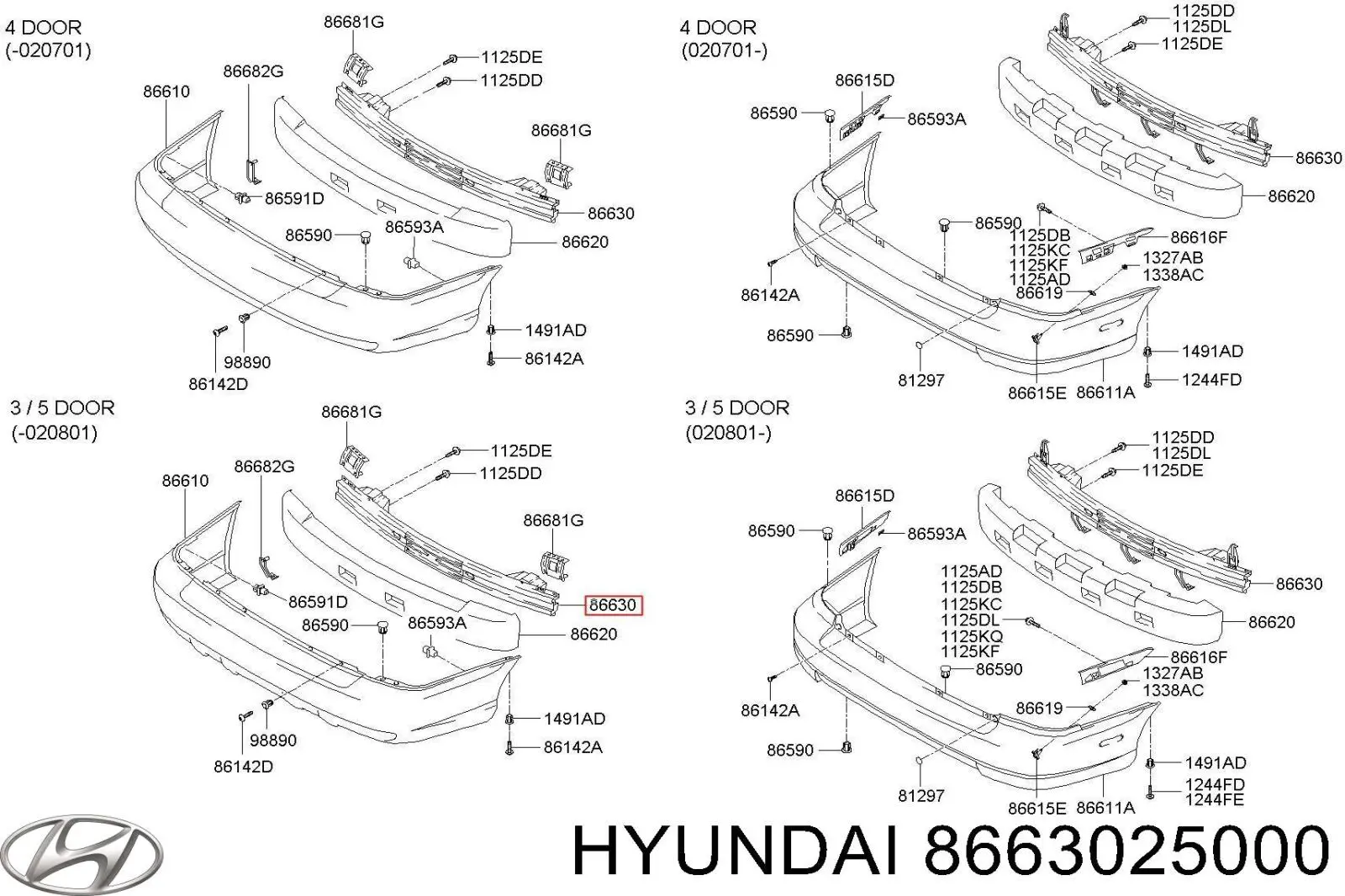 Refuerzo de parachoques trasero Hyundai Accent II sedán (LC) (1999 - 2005) precio, desde 95,51 EUR