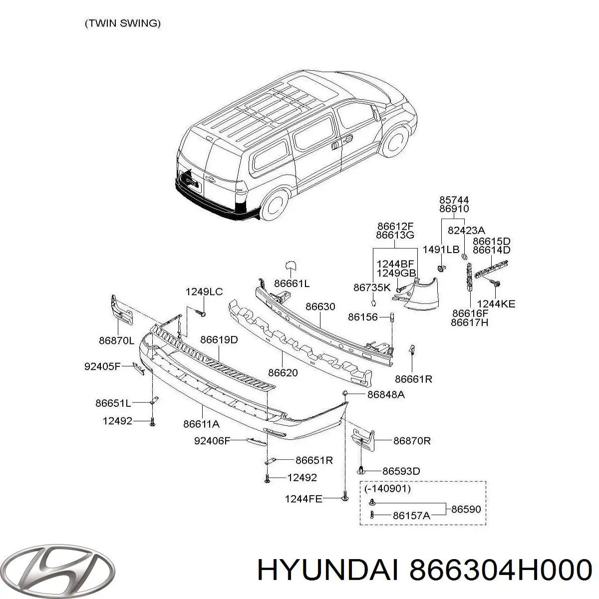 Comprar Refuerzo parachoques trasero Hyundai H-1 STAREX Starex TQ