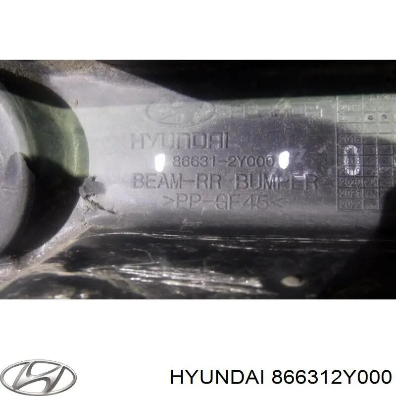 866312Y000 Hyundai/Kia refuerzo paragolpes trasero