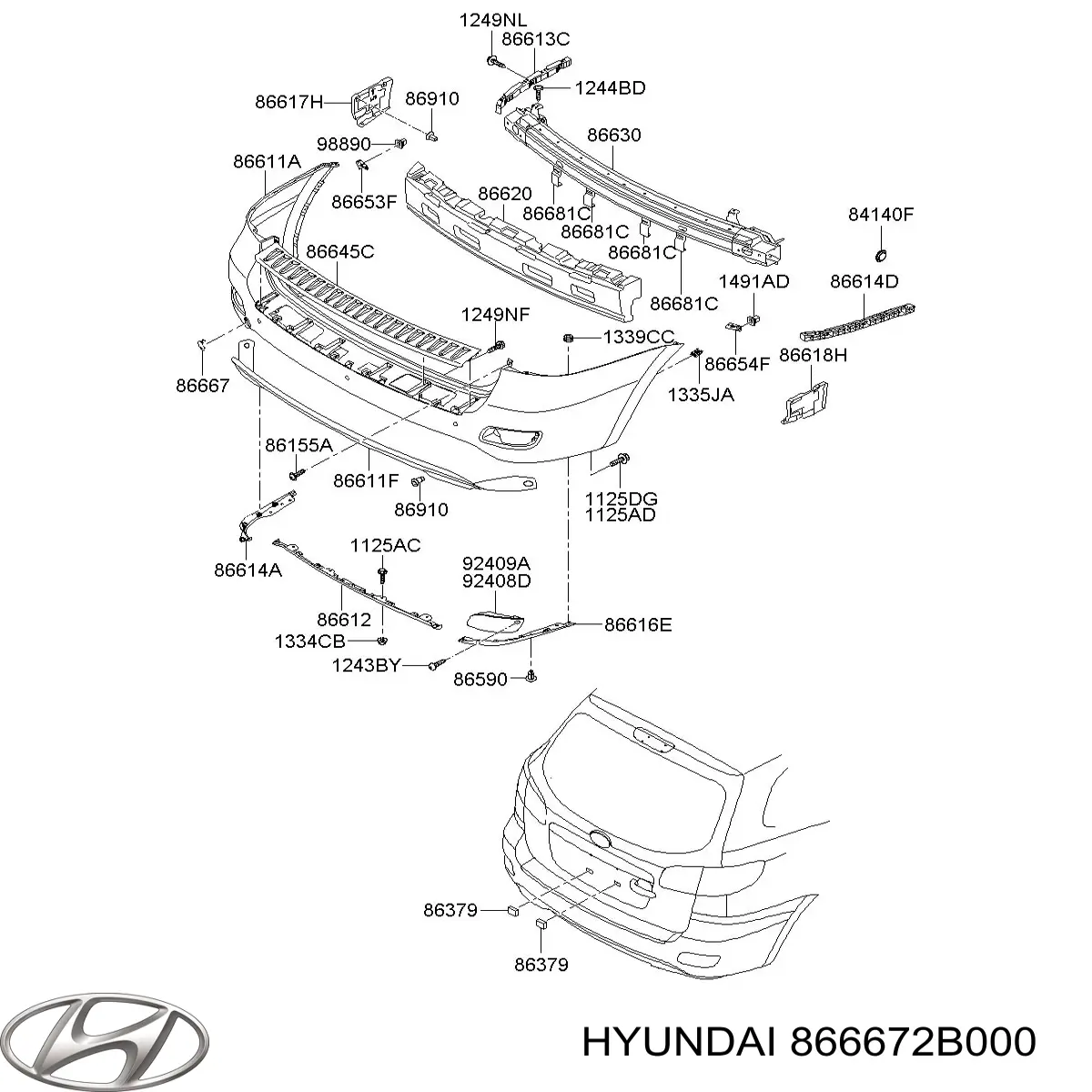 Tapa cubre gancho de remolque para parachoques delantera Hyundai Santa Fe II SUV (CM) (2006 - 2012) precio, desde 24,68 EUR