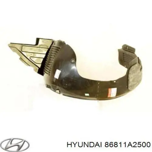 86811A2500 Hyundai/Kia guardabarros interior, aleta delantera, izquierdo