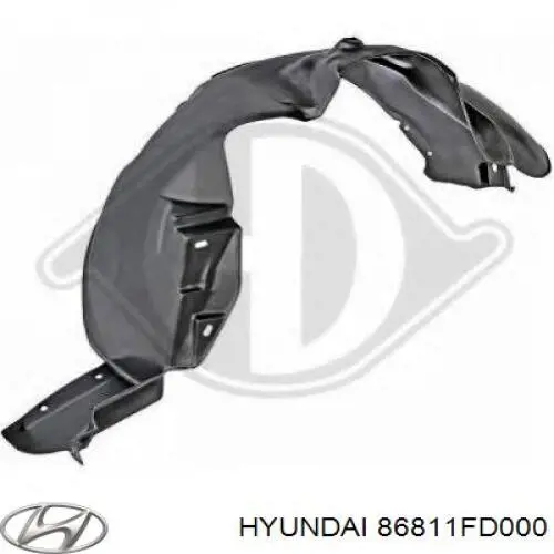 86811FD000 Hyundai/Kia guardabarros interior, aleta delantera, izquierdo