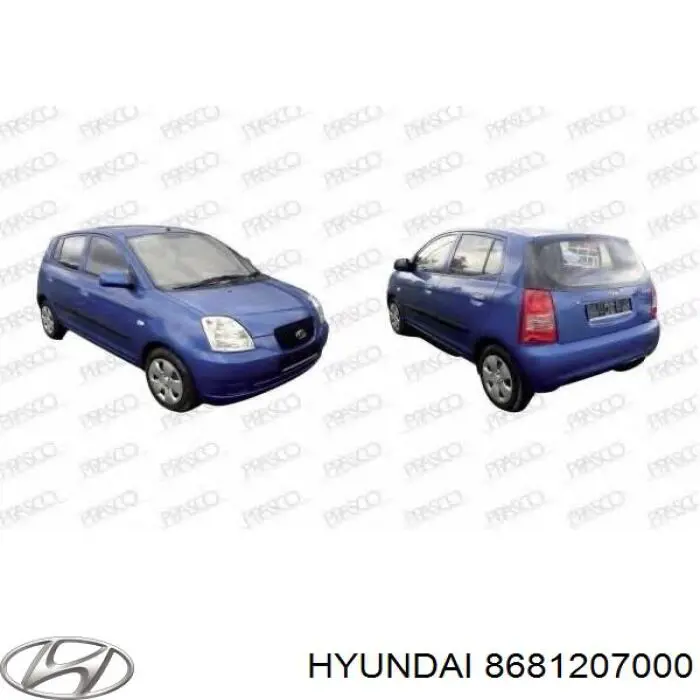 8681207000 Hyundai/Kia guardabarros interior, aleta delantera, derecho