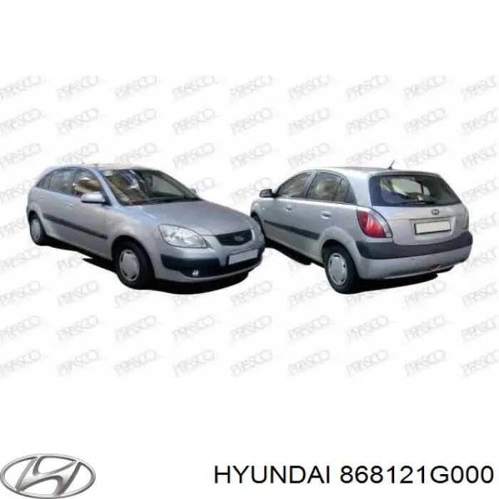 868121G000 Hyundai/Kia guardabarros interior, aleta delantera, derecho