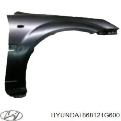 868121G600 Hyundai/Kia guardabarros interior derecho, aleta delantera