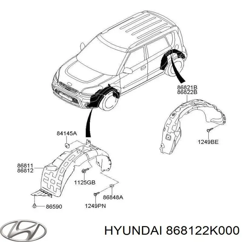 Guardabarros interior derecho, aleta delantera KIA Soul I hatchback (AM) (2008 - 2013) precio, desde 30,22 EUR