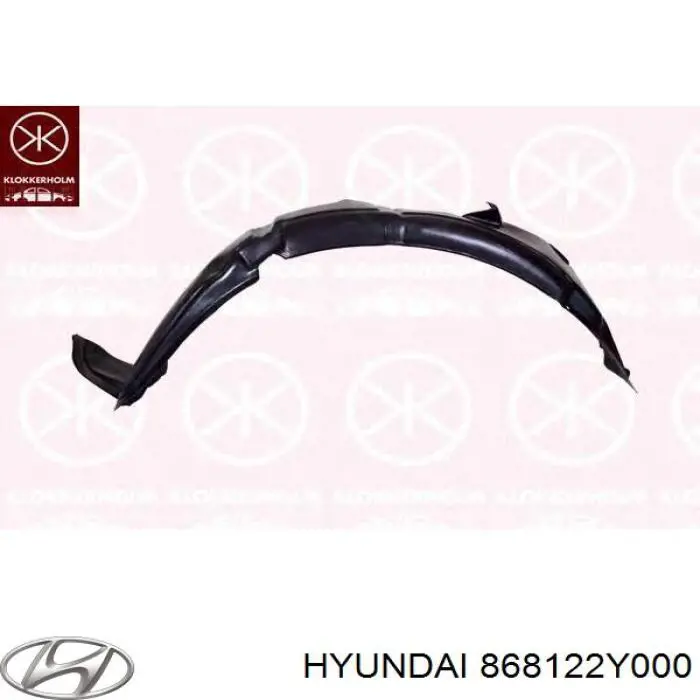868122Y000 Hyundai/Kia guardabarros interior, aleta delantera, derecho