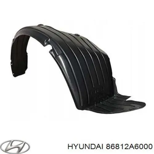 86812A6000 Hyundai/Kia guardabarros interior, aleta delantera, derecho