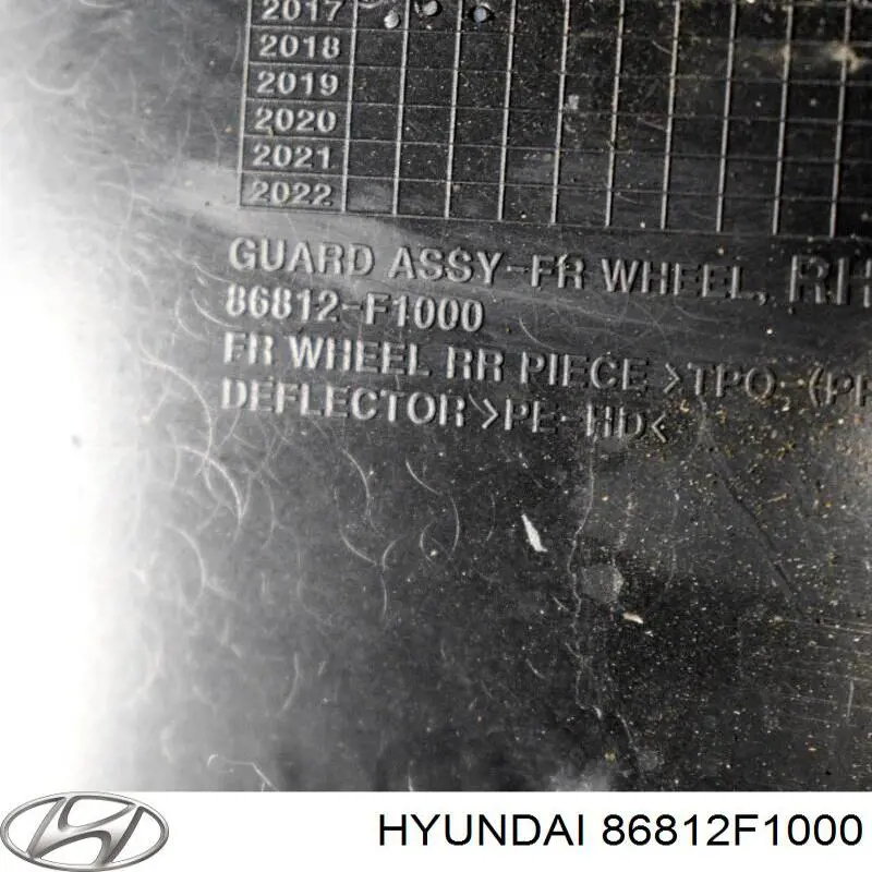 Comprar 86812F1000 Hyundai/Kia Paso de rueda delantero derecho