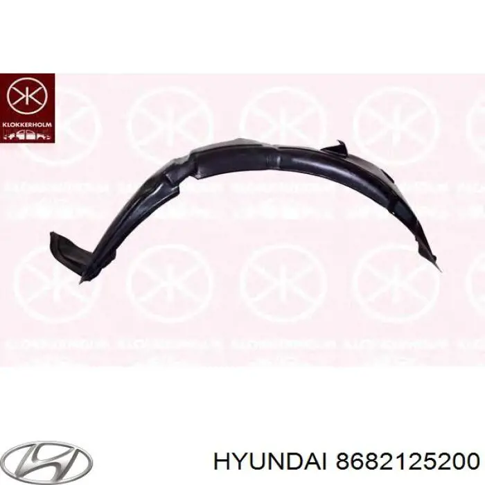 86821-25200 Hyundai/Kia guardabarros interior, aleta trasera, izquierdo delantero