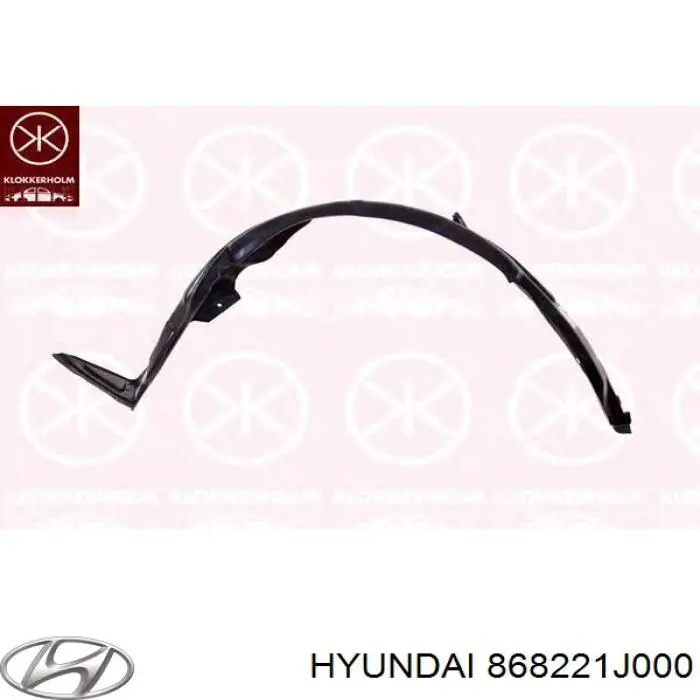 Guardabarros interior, aleta trasera, derecho para Hyundai I20 (PB)