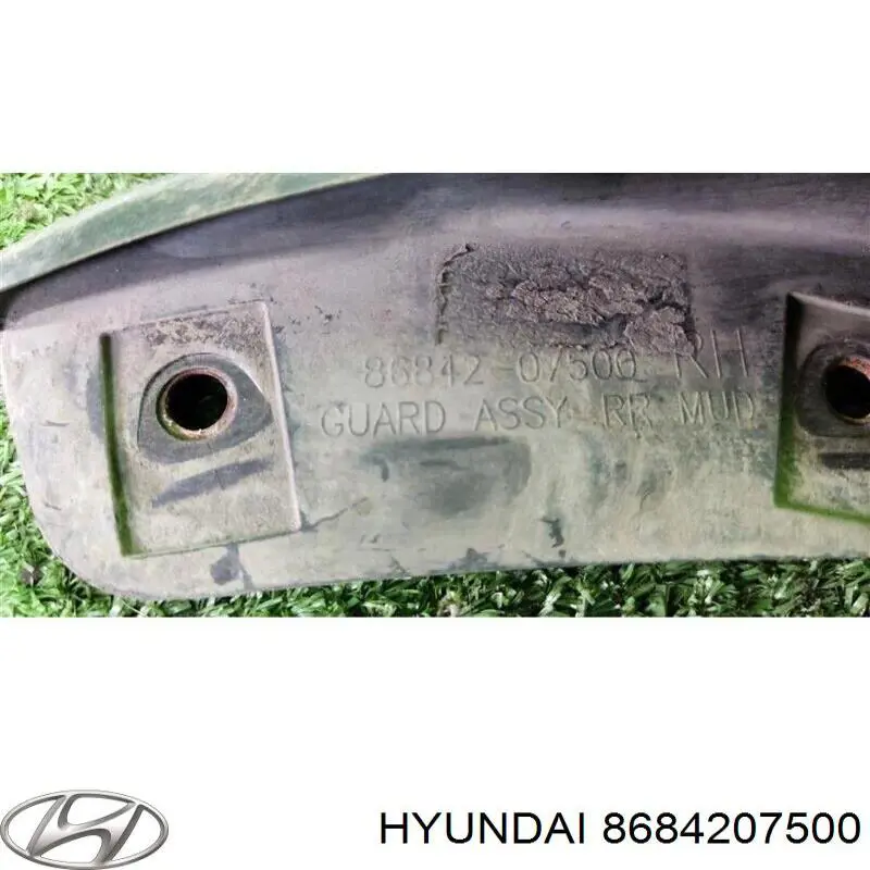 8684207500 Hyundai/Kia faldilla guardabarro trasera derecha