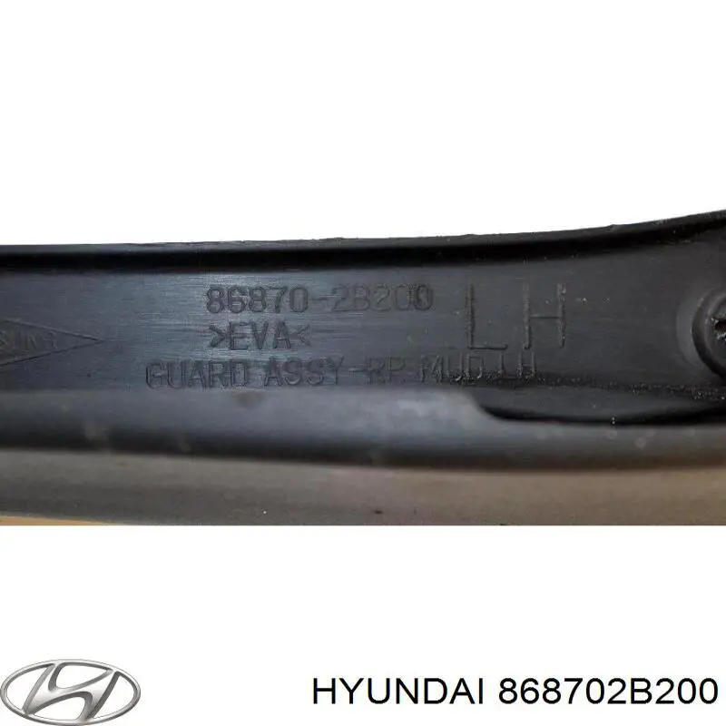 868702B200 Hyundai/Kia faldilla guardabarro trasera izquierda