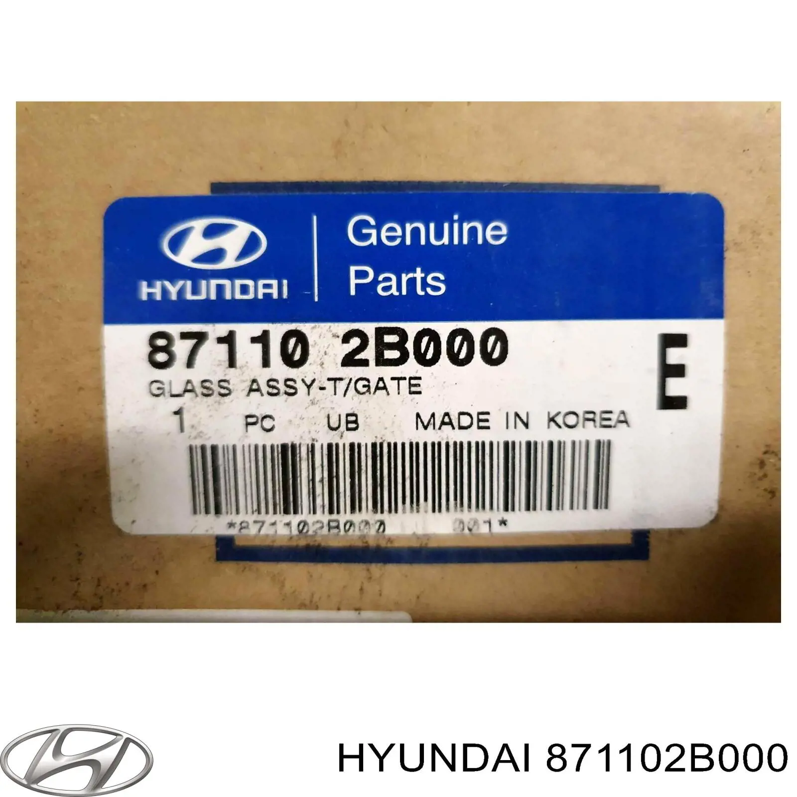 Comprar 871102B000 Hyundai/Kia Cristal de el maletero, 3/5 puertas traseras (trastes)