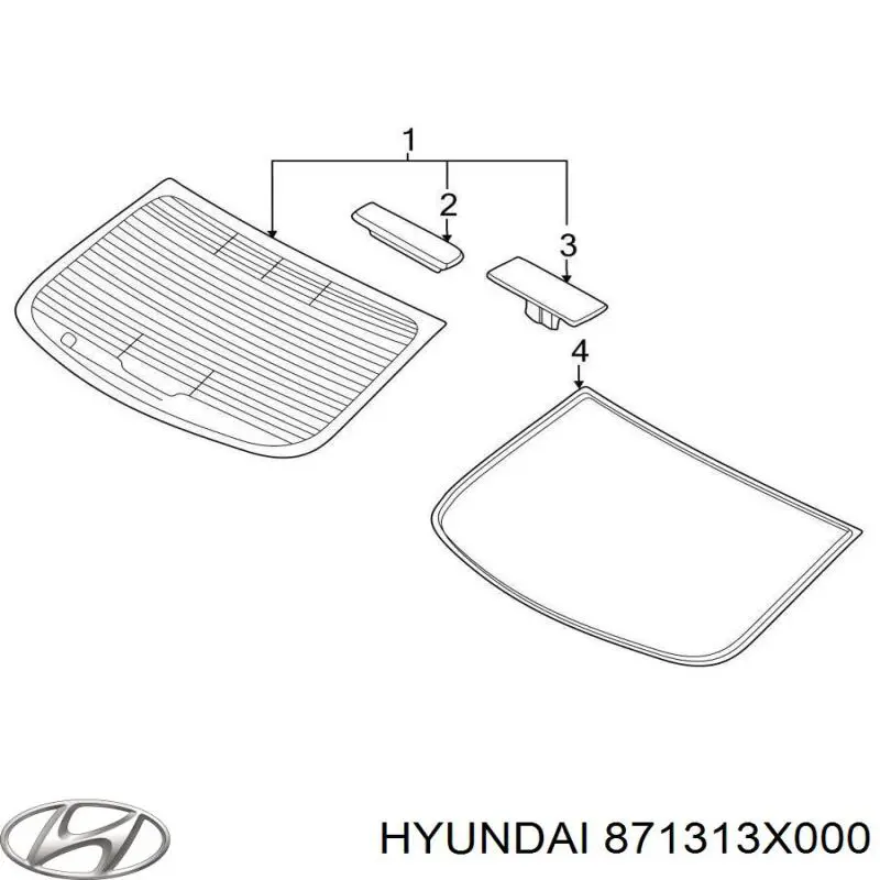 Moldura de luneta trasera para Hyundai Elantra (MD)