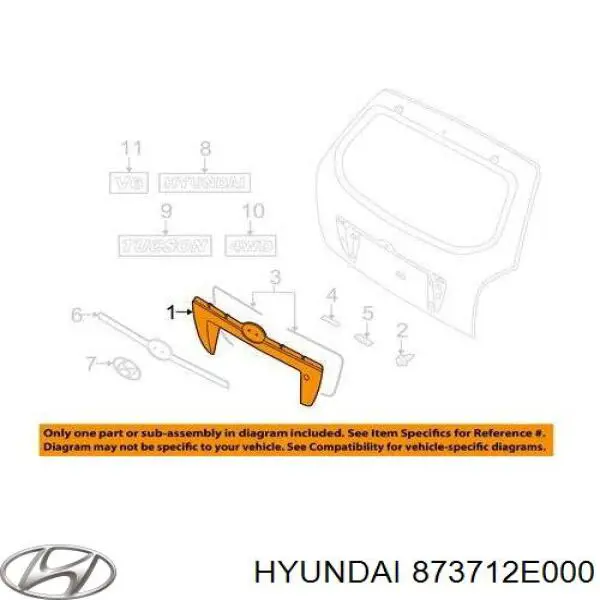 Comprar 873712E000 Hyundai/Kia Moldura de maletero