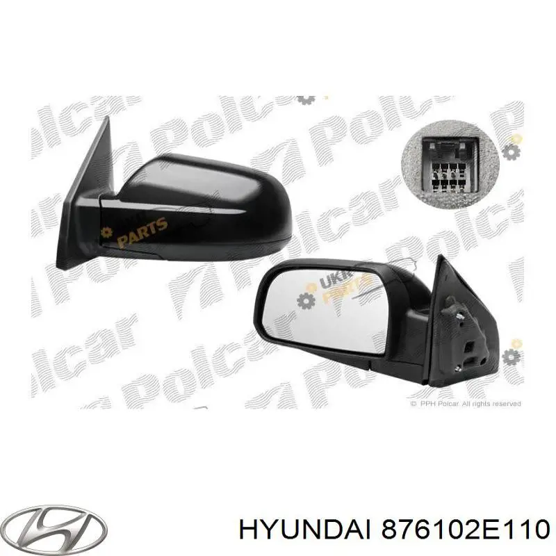 876102E110 Hyundai/Kia espejo retrovisor izquierdo