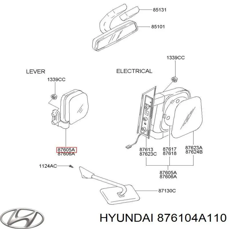 Retrovisor izquierdo Hyundai H-1 STAREX Starex 