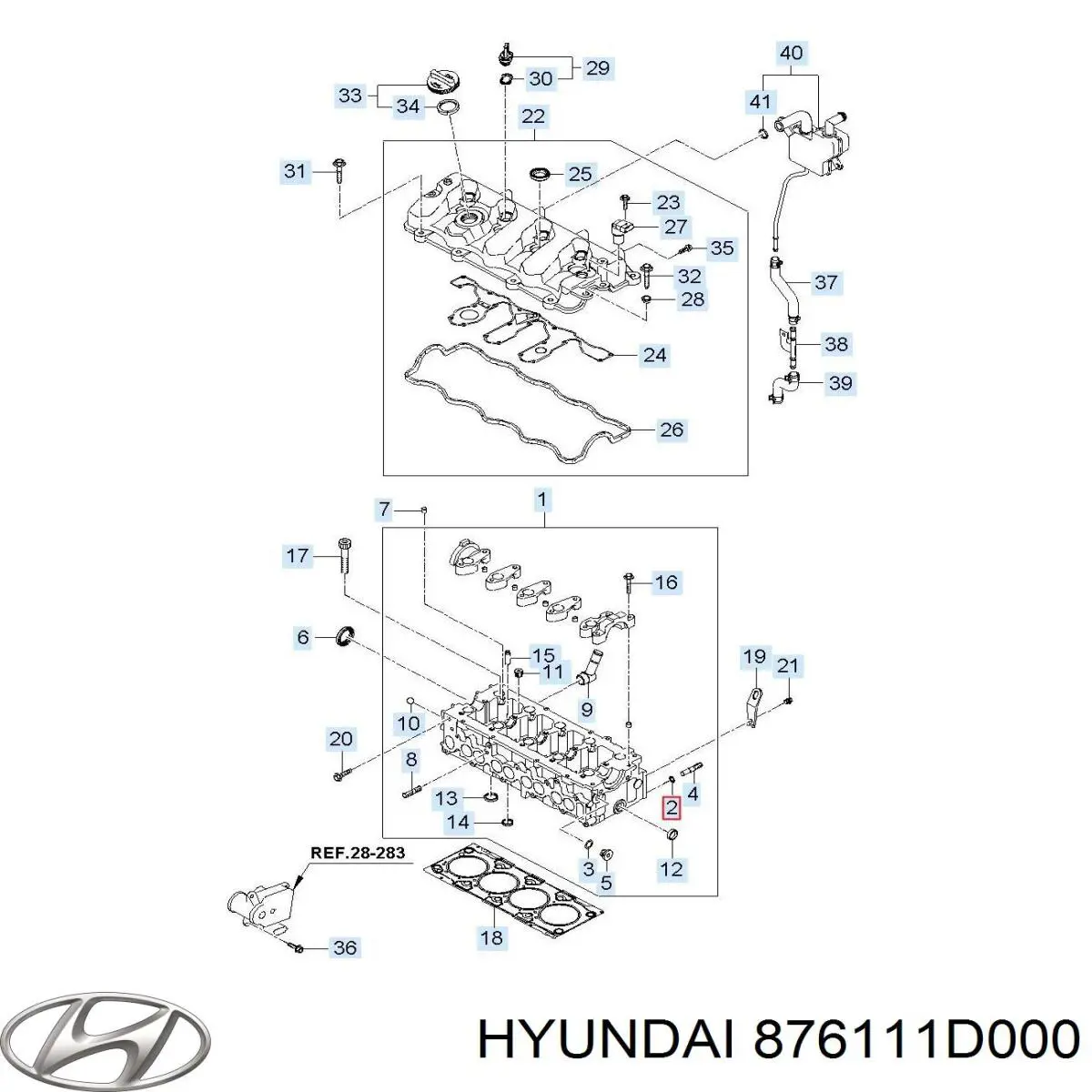 876111D000 Hyundai/Kia cristal de espejo retrovisor exterior izquierdo