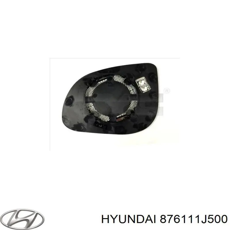 876111J500 Hyundai/Kia cristal de espejo retrovisor exterior izquierdo