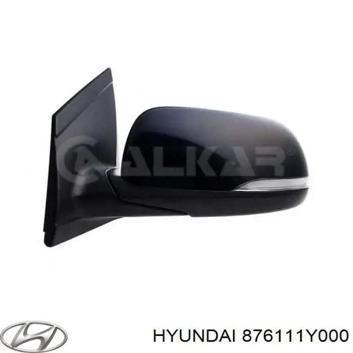 876111Y000 Hyundai/Kia cristal de espejo retrovisor exterior izquierdo