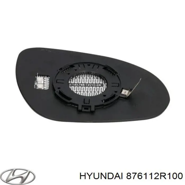876112R100 Hyundai/Kia cristal de espejo retrovisor exterior izquierdo