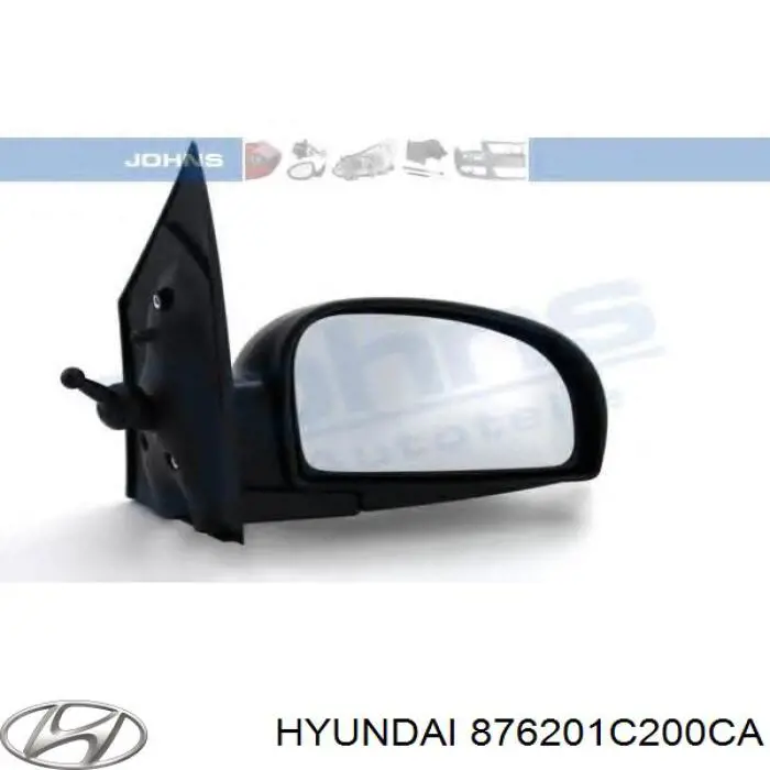 876201C200CA Hyundai/Kia espejo retrovisor derecho