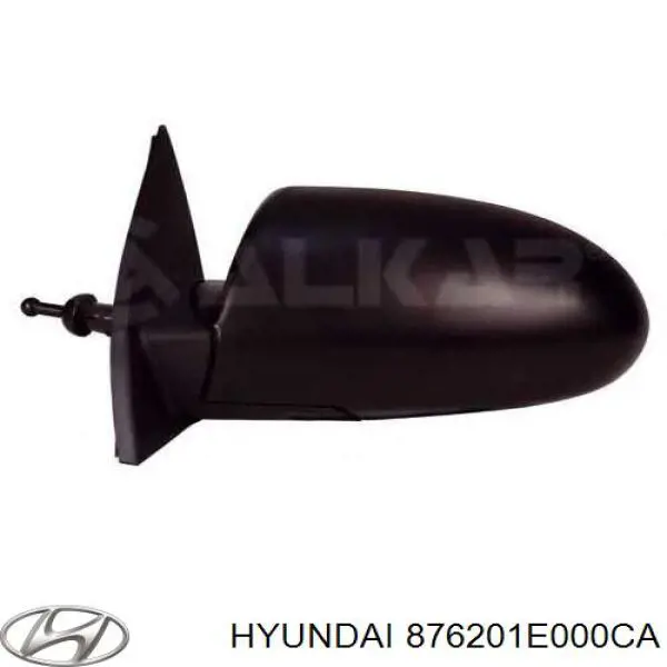 Espejo de retrovisor derecho 876201E000CA Hyundai/Kia
