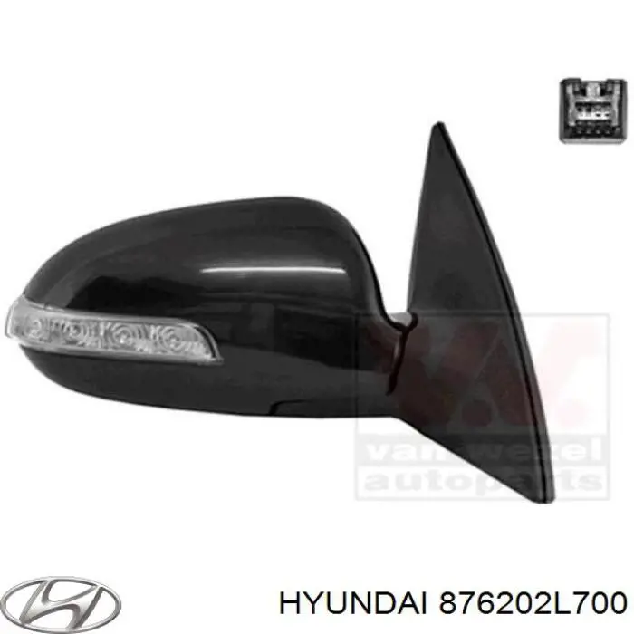 876202L700 Hyundai/Kia espejo retrovisor derecho