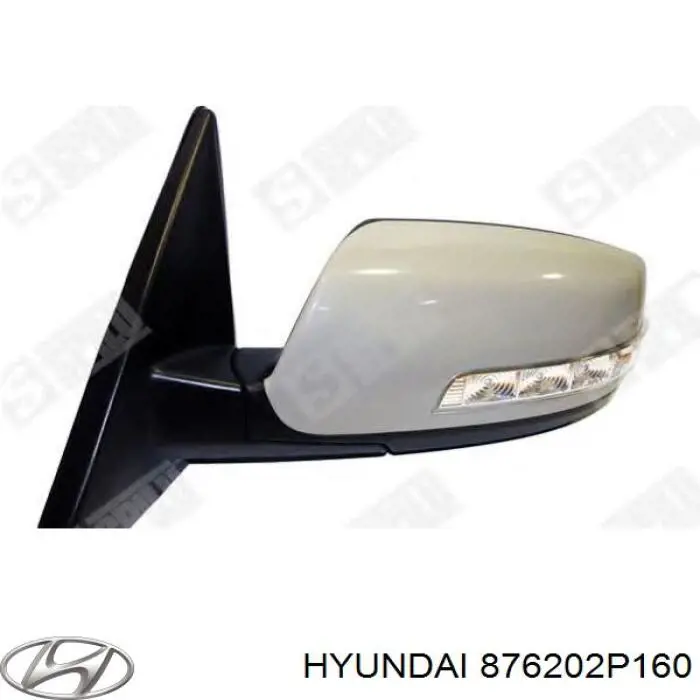 876202P160 Hyundai/Kia Espejo derecho