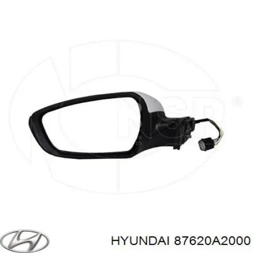 87620A2000 Hyundai/Kia espejo retrovisor derecho