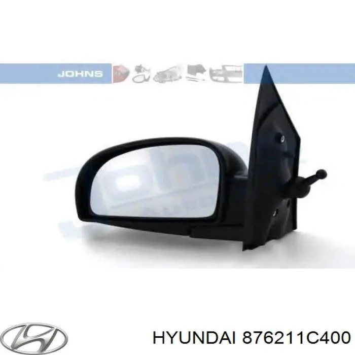 876211C400 Hyundai/Kia cristal de espejo retrovisor exterior derecho