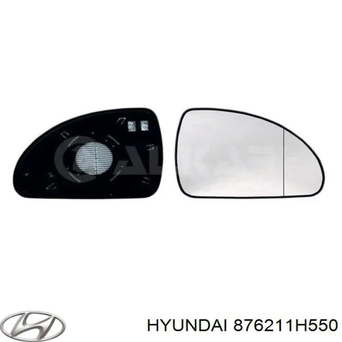 876211H550 Hyundai/Kia cristal de espejo retrovisor exterior derecho