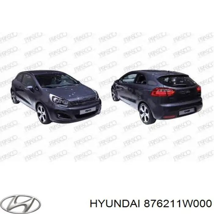 876211W000 Hyundai/Kia cristal de espejo retrovisor exterior derecho