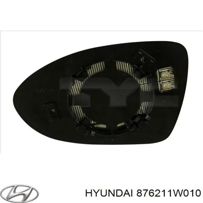 876211W010 Hyundai/Kia cristal de espejo retrovisor exterior derecho