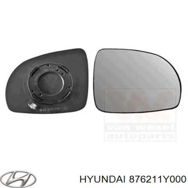 876211Y000 Hyundai/Kia cristal de espejo retrovisor exterior derecho