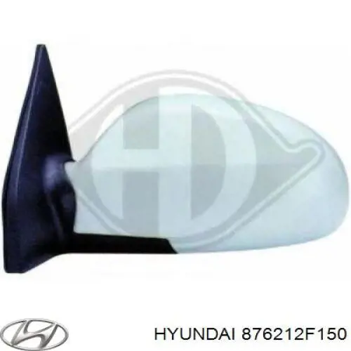 876212F150 Hyundai/Kia cristal de espejo retrovisor exterior derecho