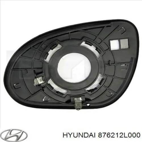 876212L000 Hyundai/Kia cristal de espejo retrovisor exterior derecho