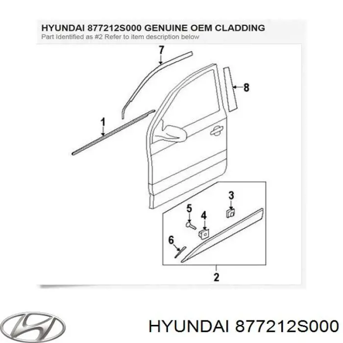 Moldura de puerta delantera izquierda para Hyundai Ix35 (LM)