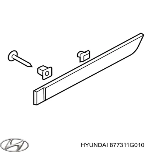 877311G010 Hyundai/Kia moldura puerta trasera izquierda