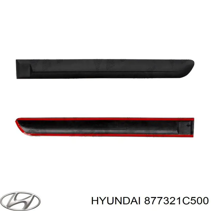 877321C500 Hyundai/Kia moldura de la puerta trasera derecha