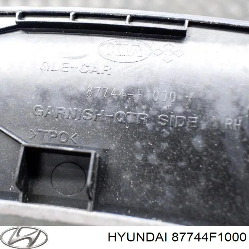 Extensión de la aleta trasera derecha 87744F1000 Hyundai/Kia