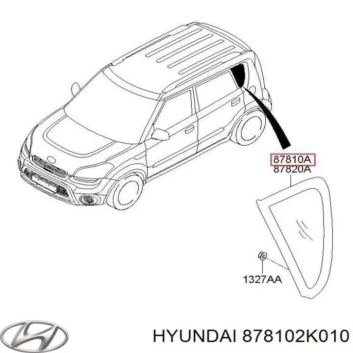 878102K010 Hyundai/Kia ventanilla costado superior izquierda (lado maletero)